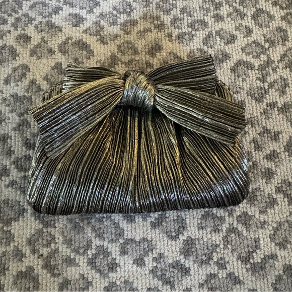 Loeffler Randall Handbags - Loeffler Randall Gold Bow Clutch